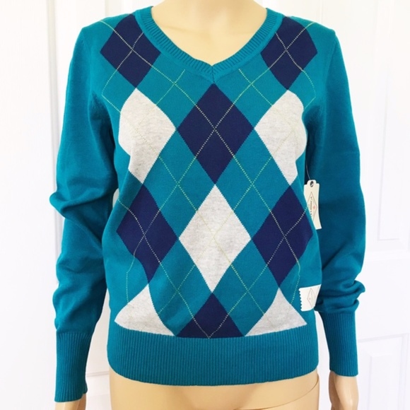 NWT st. John’s Bay 100% cotton V-neck sweater M - Picture 1 of 6